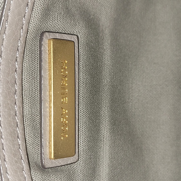 Tory Burch Gray Pebble Leather Flap Front Chain Shoulder Bag - Picture 16 of 16